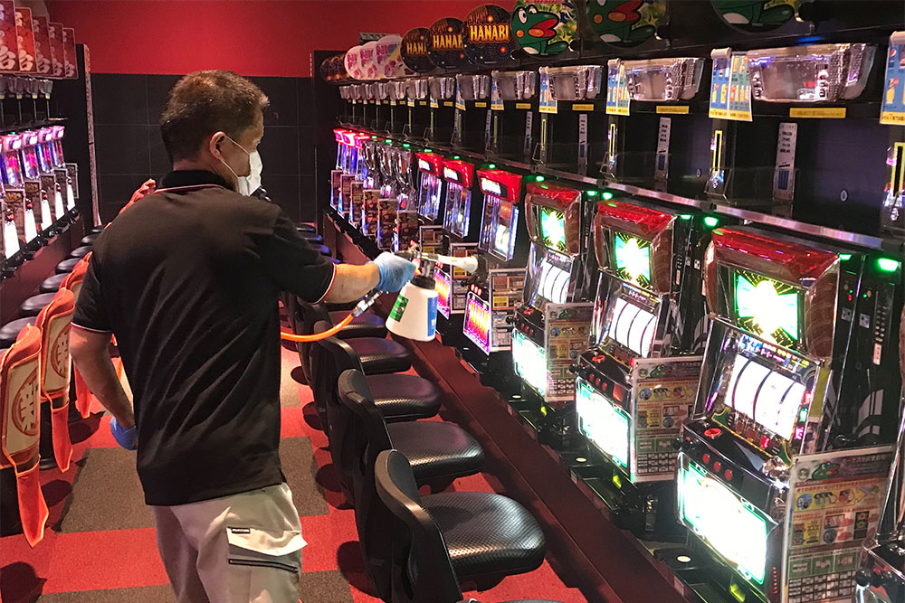 イオニアミストプロでるでる栃木店様（遊技場）施工写真